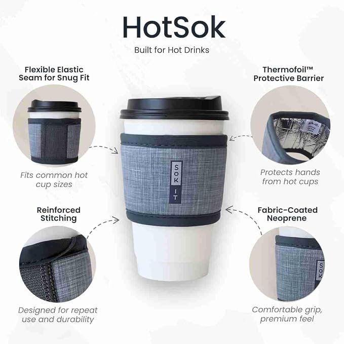 Sok It HotSok Coffee & Tea Reusable Insulated Neoprene Cup Sleeve - Image 2