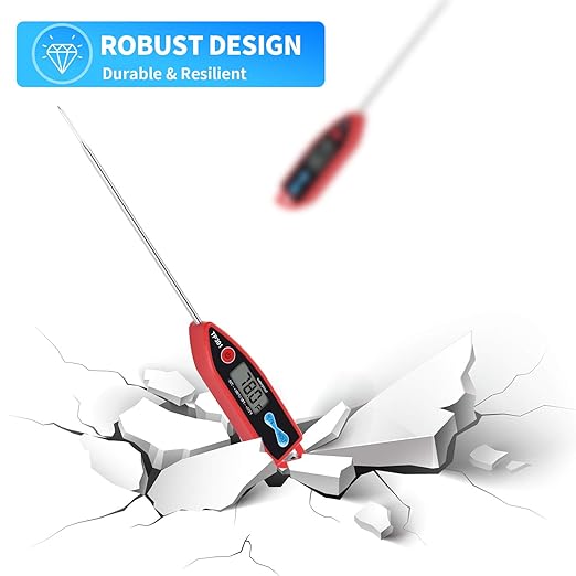 Yacumama Digital Water Thermometer for Liquid, Candle, Instant Read with Waterproof for Food, Meat, Milk, Long Probe