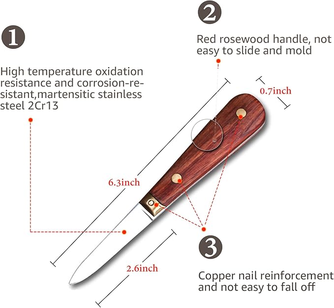 SPEENSUN Oyster Shucking Knife Set - 2 Knife and 1 Glove XL, Not Easy to Break or Bend, More Secure with Glove
