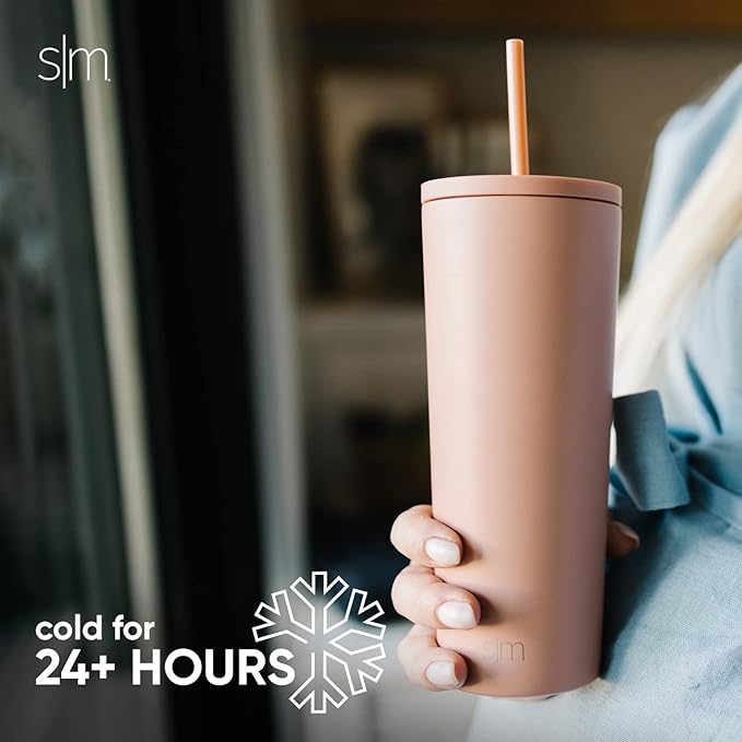 Simple Modern Insulated Tumbler with Lid and Straw | Iced Coffee Cup Reusable Stainless Steel Water Bottle Travel Mug | Gifts for Women Men Her Him | Classic Collection | 24oz | Mystic Moon
