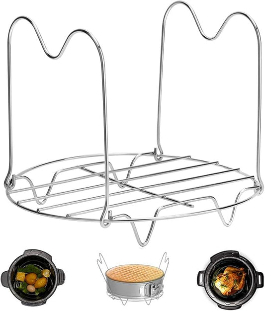 Steamer Rack Trivet with Handles Compatible with Instant Pot Accessories 6 Qt 8 Quart, Pressure Cooker Trivet Wire Steam Rack, Great for Lifting out Whatever Delicious Meats & Veggies You Cook