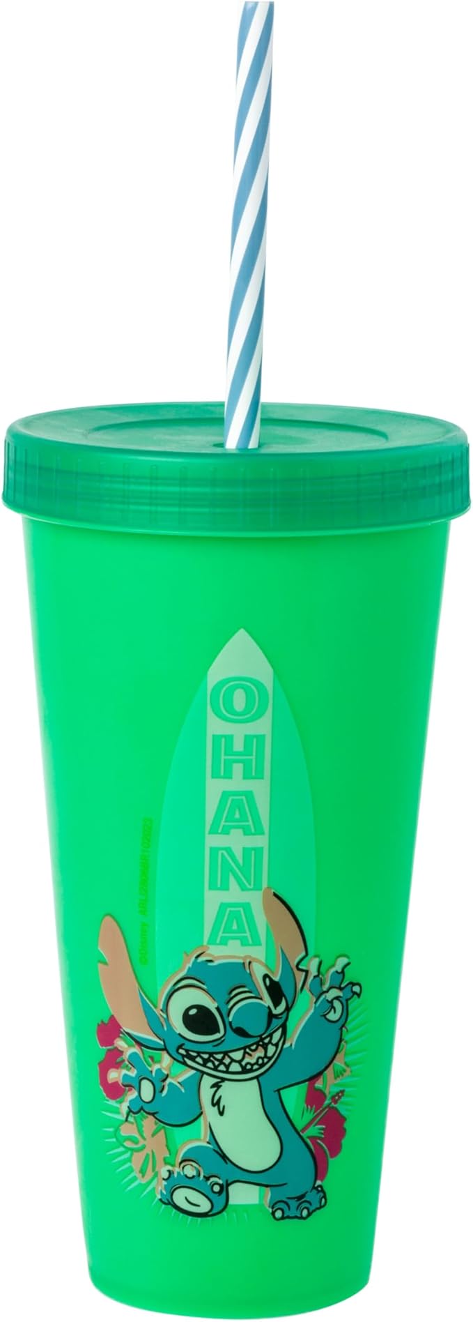 Silver Buffalo Disney Lilo and Stitch 4 Pack Color Changing Plastic Tumbler Set Featuring Stitch, 24 Ounces