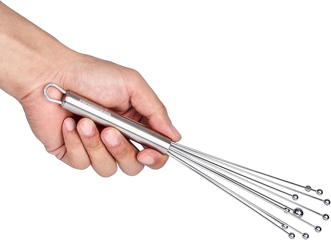 Restaurantware-German Standard 10.6 Inch Ball Whisks, 24 Dishwashable Kitchen Whisks - Ergonomic Handle, Durable, Stainless Steel Manual Egg Beater, Suitable For Whisking, Stirring, Mixing, Beating