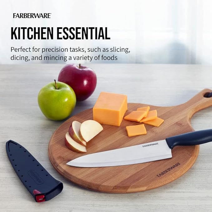 Farberware EdgeKeeper Chef's Knife, 8-inch, Black