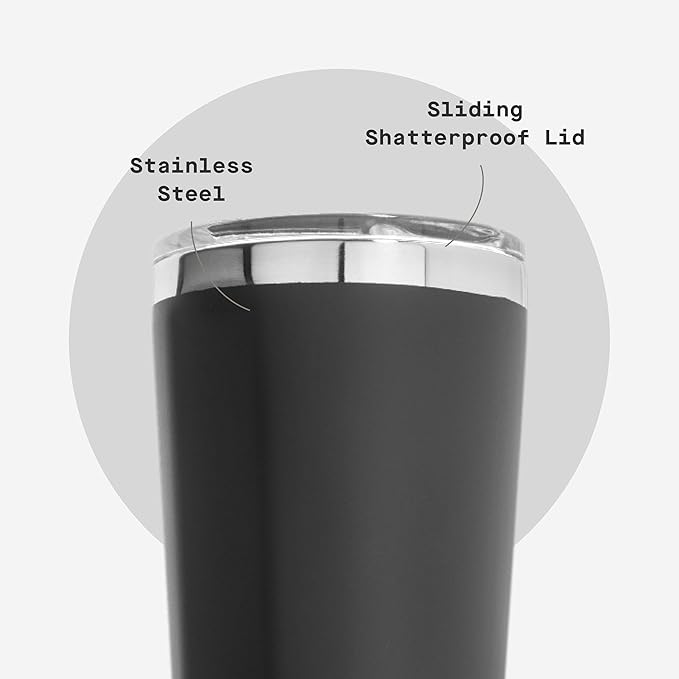 Corkcicle Classic Tumbler - Keeps Drinks Cold for 9 Hours & Hot for 3 - Triple-Insulated Stainless Steel - Holiday Tumbler Gift - 24 oz - Matte Black