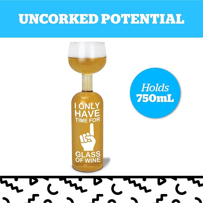 BigMouth Inc. Wine Bottle Glass Holds a Full Bottle Funny Novelty Gifts for Wine Lovers Giant Drinking Glass for Adults