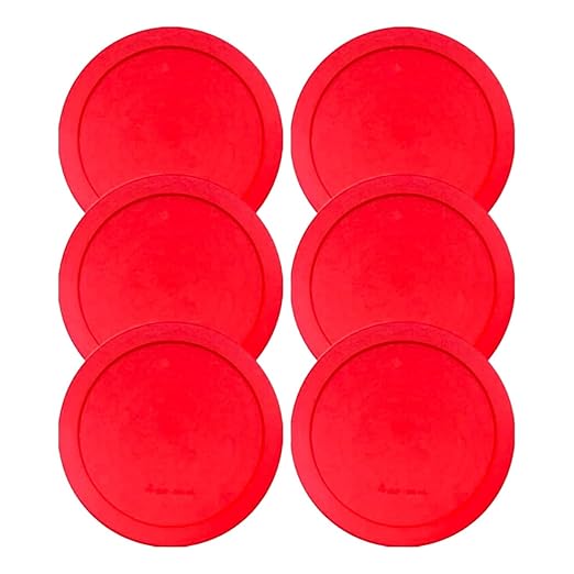 Wood Grip - Lids for Pyrex and Anchor Round Glass Containers - Lids for Pyrex Glass Containers - Replacement Lids (Red, 4 Cups, 6 Pack)
