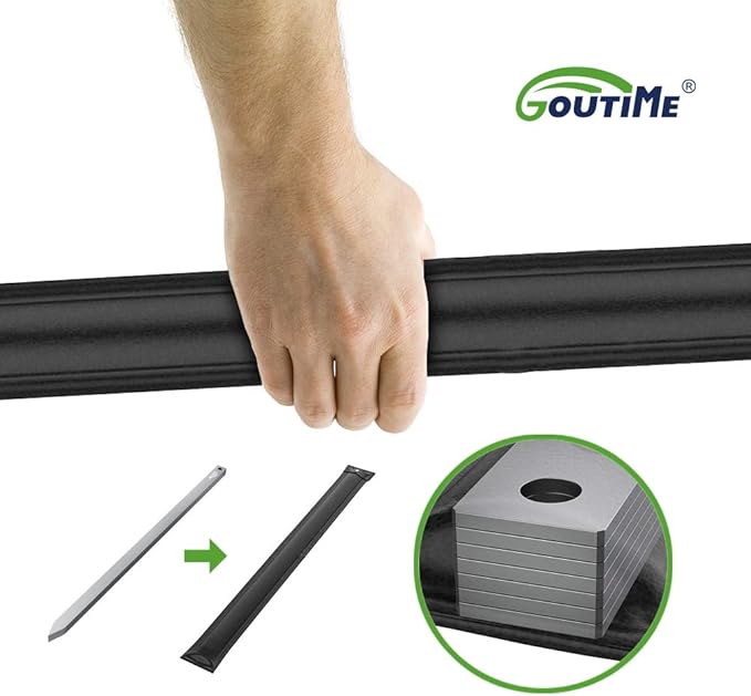 Goutime Kabob Skewers, 27 Inch,1 Inch Wide Stainless Steel Flat BBQ Barbecue Kebab Skewers,No-Wood Handle,for Persian,Brazilian,Koobideh Grilling,Set of 7 with Storage Bag