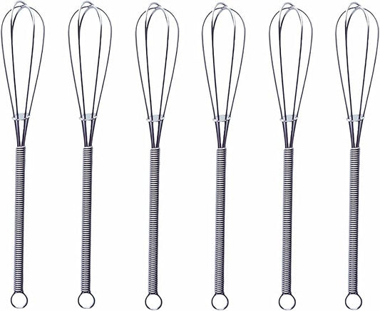 6 Pcs Small Wire Whisks 7 Inches Mini Stainless Steel Whisks for Cooking Kitchen