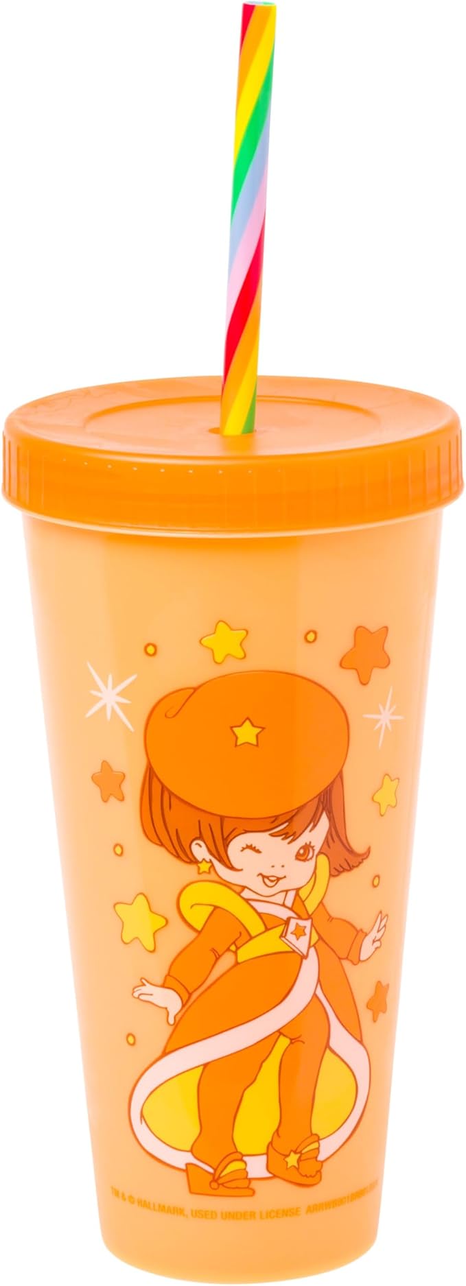 Silver Buffalo Rainbow Brite 4 pack Color Change Plastic Tumbler Set Featuring Rainbow Brite, Patty O’Green, La La Orange, and Shy Violet, 24 Ounces