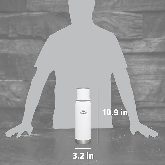 Stanley Adventure-To-Go Vacuum Bottle 25 oz | Wide Mouth with Leakproof Cup Lid | Keep Drinks Hot or Cold | Packable for Travel | Insulated Stainless Steel Thermal Bottle | BPA-Free | Polar