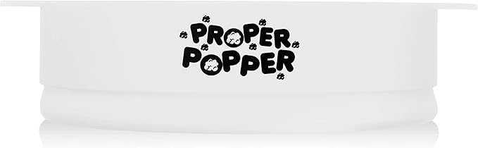 The Original Proper Popper Microwave Popcorn Popper, Silicone Popcorn Maker, Collapsible Bowl BPA Free & Dishwasher Safe - (White)
