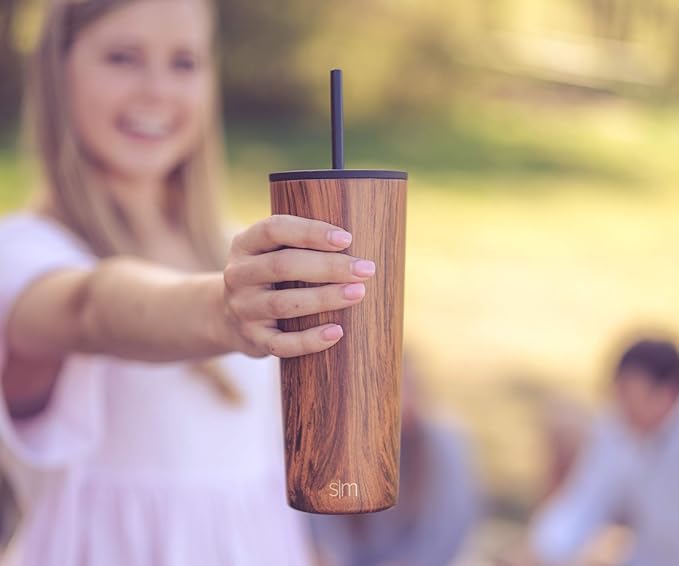 Simple Modern Tumbler Lid with Straw | Reusable Replacement ONLY Fits Simple Modern, S|M | Stainless Steel Classic, Journey, Scout Travel Coffee Mug Water Bottle | Classic Collection | Slate