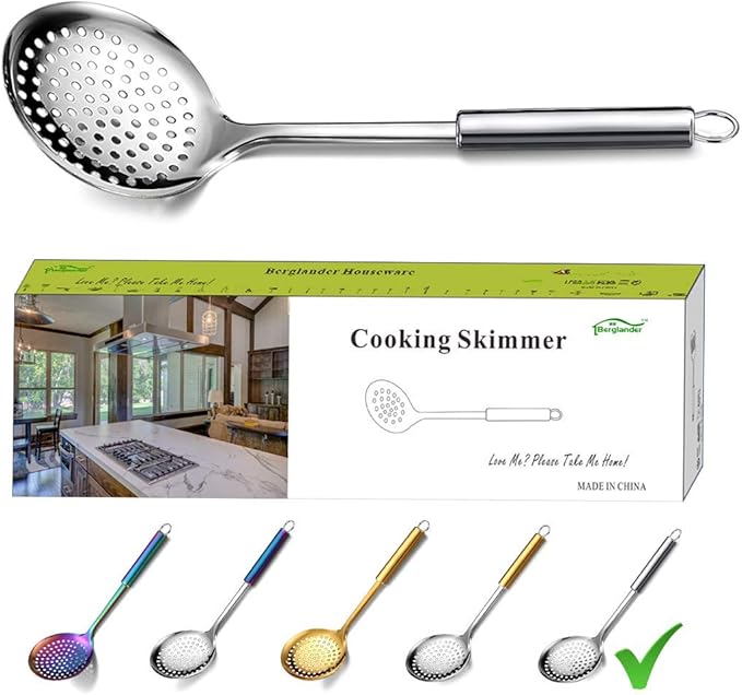 Berglander Skimmer, Stainless Steel Strainer, Cooking Skimmer, Slotted Spoons, For Cooking, Strainer Spoon, Metal Kitchen