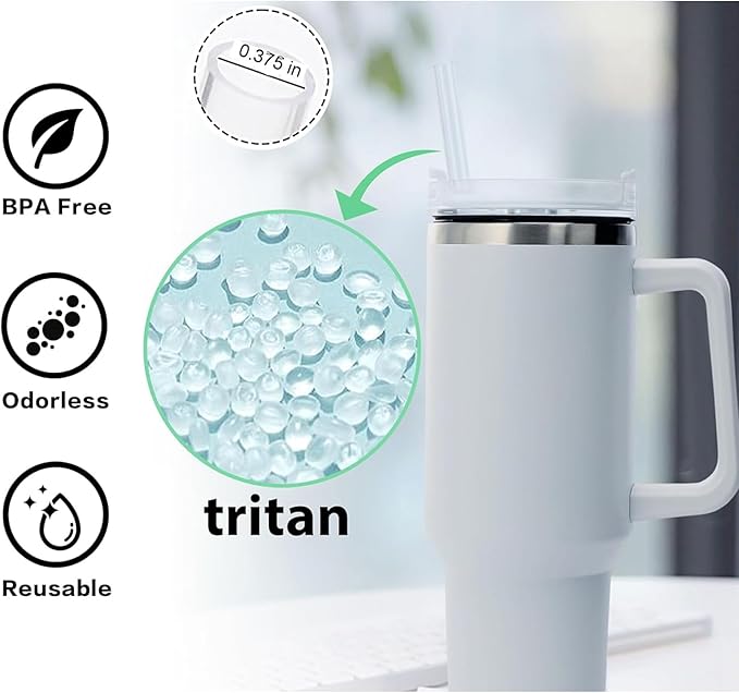 Replacement Straw for Stanley 30 oz Tumbler | 10.4 inch Reusable Straw Compatible with Stanley Travel Quencher | 6 Pack BPA Free Reusable Straws W/1 Cleaning Brush | Tritan,Drinking Accessories, Clear