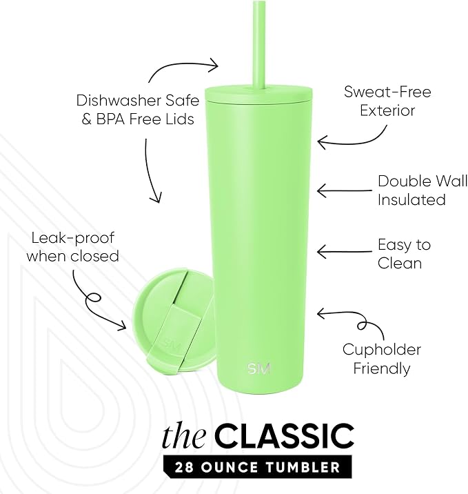 Simple Modern Classic Tumbler with Lid and Straw | Insulated Iced Coffee Cup Reusable Stainless Steel Water Bottle Travel Mug | Gifts for Women Men Her Him | 28oz | Baja