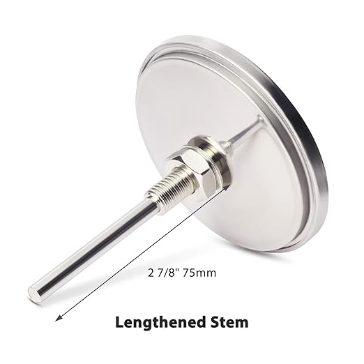 BBQ Thermometer Gauge for Charcoal Grill Pit, 2 Pack 3 3/16 inch Large Dial Smoker Temperature Gauge