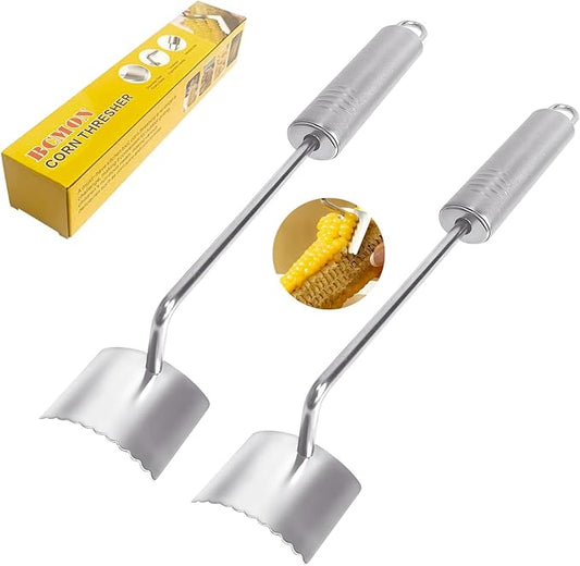 2pcs Stainless Steel Corn Peeler Stripper with Serrated Blade, Long Oval Ergonomic Handle Corn Remover Tool for Cob, 2025 Upgraded Gadget Tool for corn on the cob
