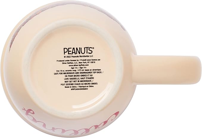 Silver Buffalo Peanuts Snoopy Leaves are Falling, Autumn is Calling Wide Rim Ceramic Mug, 16 Ounces