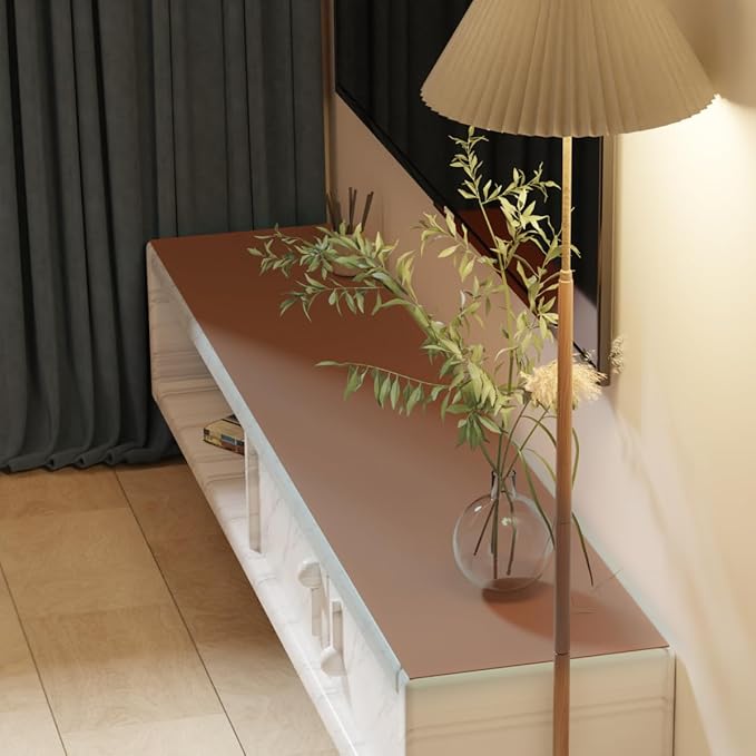 Vanity Top Protector - Can Be Used On Both Sides Waterproof and Easy to Clean Good Flatness Used for Dresser Table(Brown+Gray 10x48)