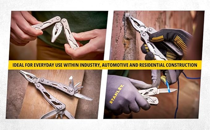STANLEY Multitool, 12-in-1, Stainless Steel, Black Pouch (84-519K)