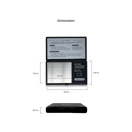 CR Scale Premium Digital Food Scale - 100g by 0.01g, Black, Portable (JDS-100B) (Battery Included)
