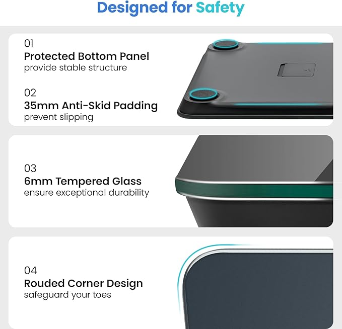 Etekcity Scale for Body Weight, Digital Bathroom Scales for People, Most Accurate to 0.05lb, Bright LED Display & Large Clear Numbers, Upgraded Quality for the Elderly Safe Home Use, 400 lbs