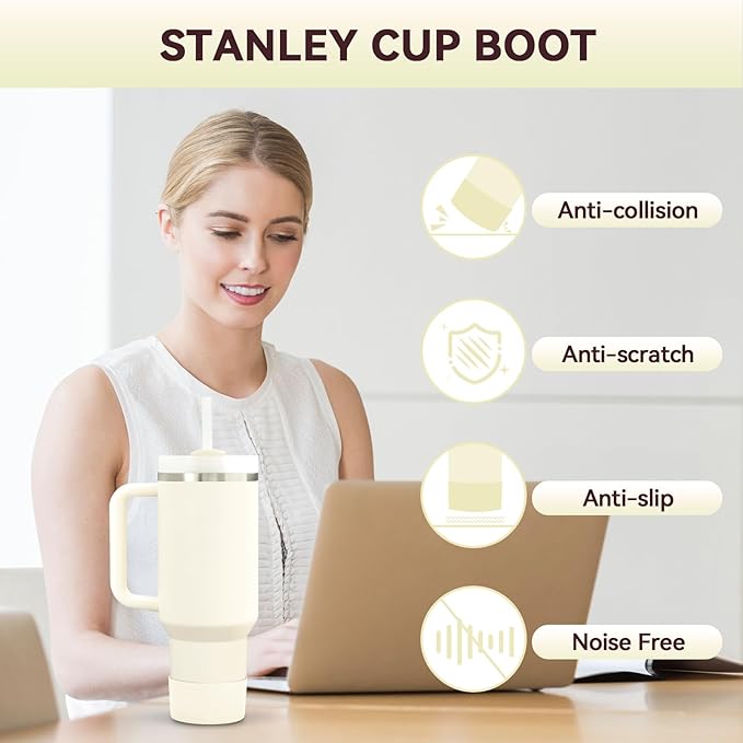 PICcircuit 2PCS for Stanley Boot, Silicone Bottom for Quencher Adventure 40oz 30oz IceFlow 20oz 30oz Bottle&for Hydroflask Tumbler 12-24oz for Stanley Cup Accessories Avoid Scratches&Noise