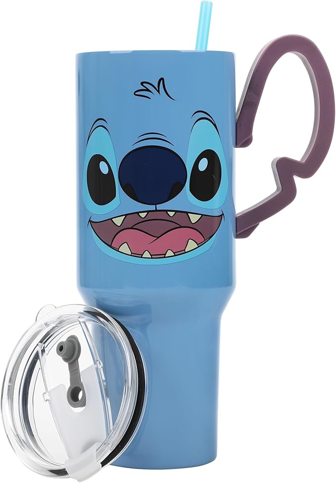 Disney's Stitch 40 Oz Stainless Steel Tumbler With Scultped Ears Handle