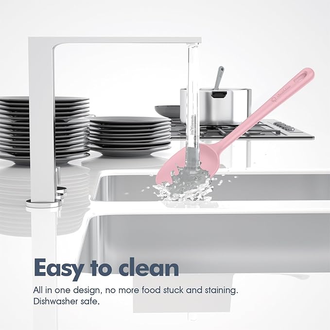 5 Pieces Silicone Spatula Set, Food Grade Rubber Spatula, Upgrade Strong Handle with Ergonomic Grip, Heat Resistant Up to 600°F for Nonstick Cookware, Cooking Candy Series