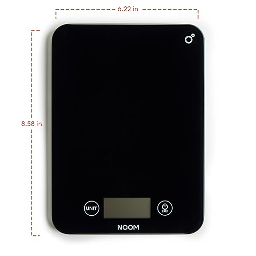 Noom Digital Kitchen Scale: Accurate Precision, LCD Display for Clarity, Stylish Black, Blue, or Off-White. Battery Included for Seamless Operation. (Black)