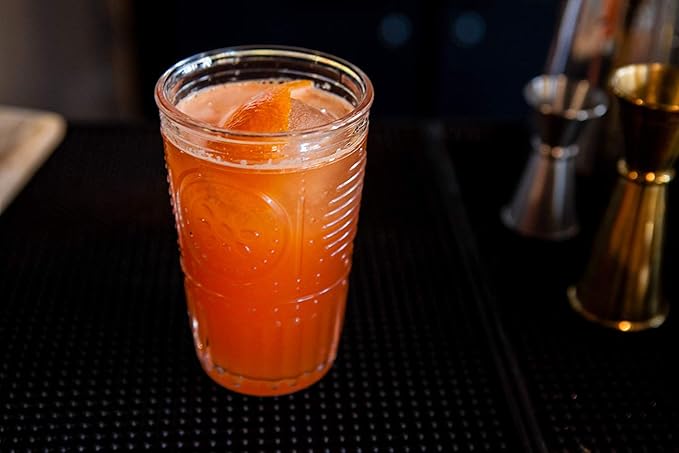 Bormioli Rocco Romantic Set Of 6 Cooler Glasses, 16 Oz. Clear Crystal Glass, Made In Italy.