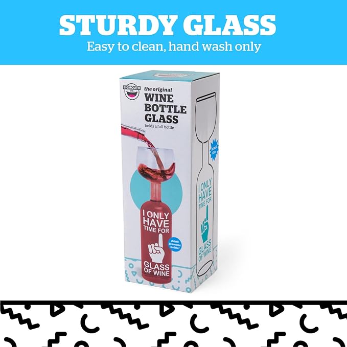 BigMouth Inc. Wine Bottle Glass Holds a Full Bottle Funny Novelty Gifts for Wine Lovers Giant Drinking Glass for Adults