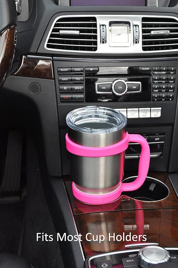 F-32 Handle - 19 COLORS - 30oz Size - Compatible with 30 oz YETI and 30 oz. OZARK TRAIL Tumbler Travel Mug (30OZ, HOT PINK (NEON))