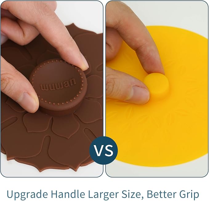 Silicone Cup Covers 4.1 Inch Reusable Silicone Mug and Cup Lids Suction Seal - Image 5