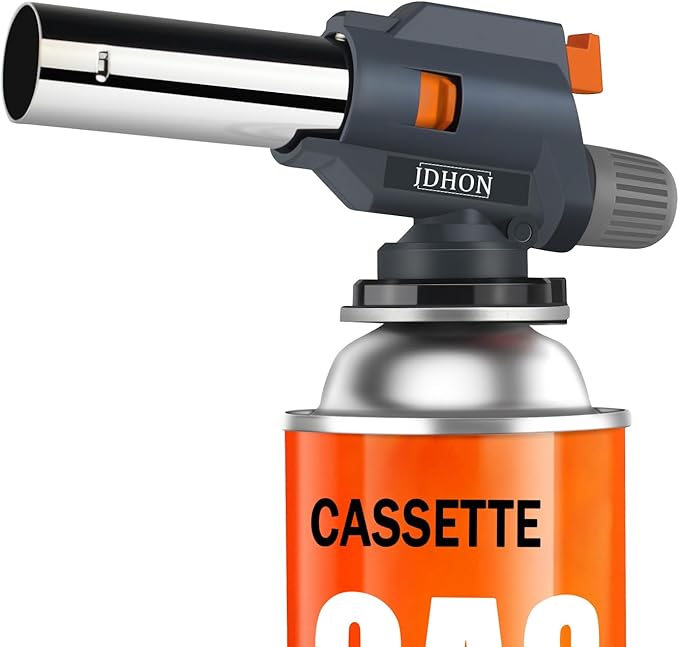 Butane Torch, JDHON Compact Kitchen Torch with Adjustable Flame, Professional Chef Culinary & Grilling Blow Torch Lighter for Cooking, Baking, Soldering, BBQ, Creme Brulee (Butane Fuel Not Included)