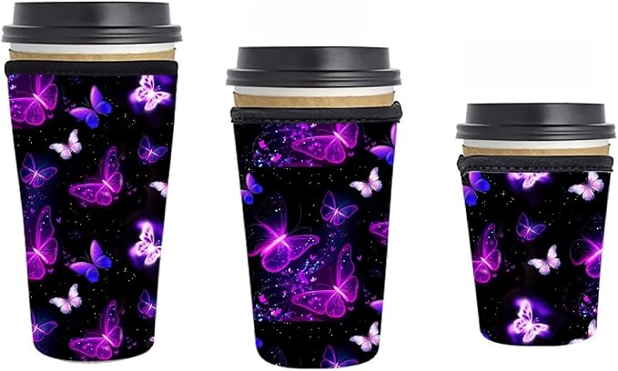 Purple Butterfly Coffee Cup Sleeves by Unknown