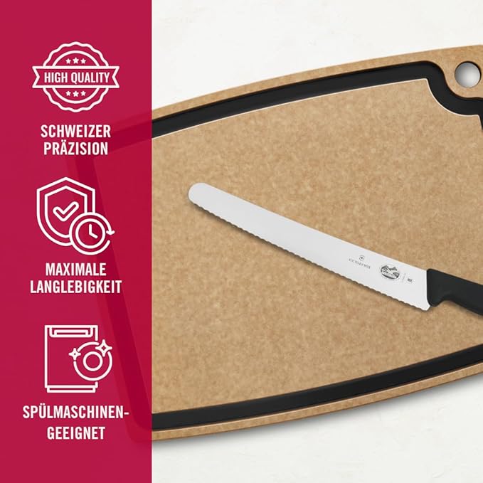 Victorinox 10.25 Inch Fibrox Bread Knife with Ultra-Sharp Serrated Edge, Black