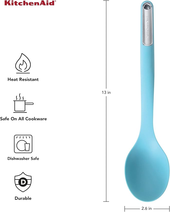 KitchenAid Silicone Basting Spoon, Aqua Sky