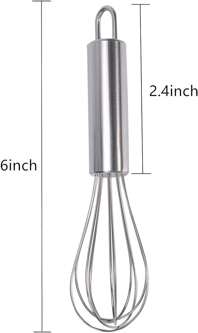 Aniso Stainless Steel Whisk (6 inches, Silver)