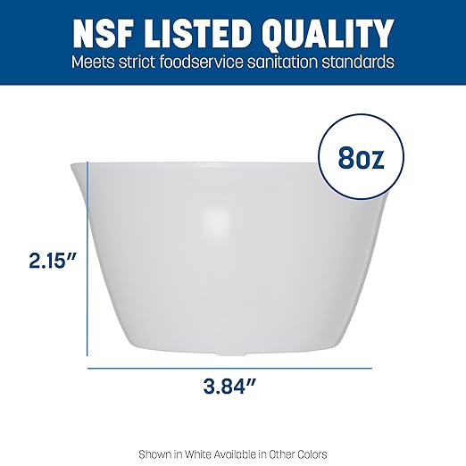 Carlisle FoodService Products Dallas Ware Reusable Plastic Bowl Bouillon Cup Bowl for Home and Restaurant, Melamine, 8 Ounces, Red, (Pack of 24)