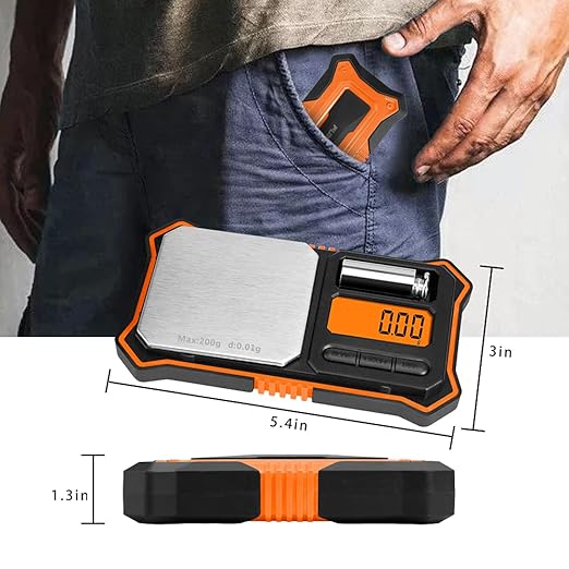 Fuzion Digital Pocket Scale, 200g x 0.01g Jewelry Gram Scale, 6 Units Conversion, LCD Back-Lit Display, Use for Jewelry/Medicine/Food/Powder/Herb(Battery Included)