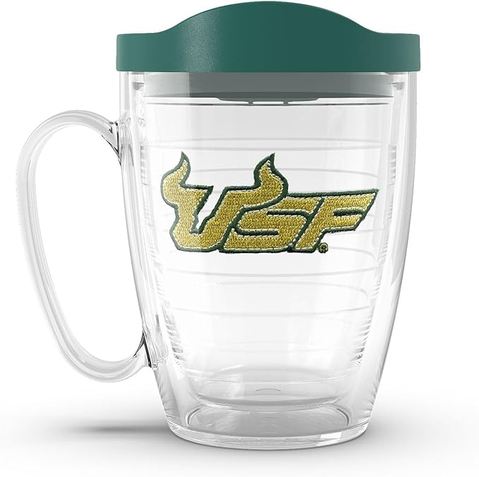 Tervis Made in USA Double Walled University of South Florida Bulls Insulated Tumbler Cup Keeps Drinks Cold & Hot, 16oz Mug, Primary Logo