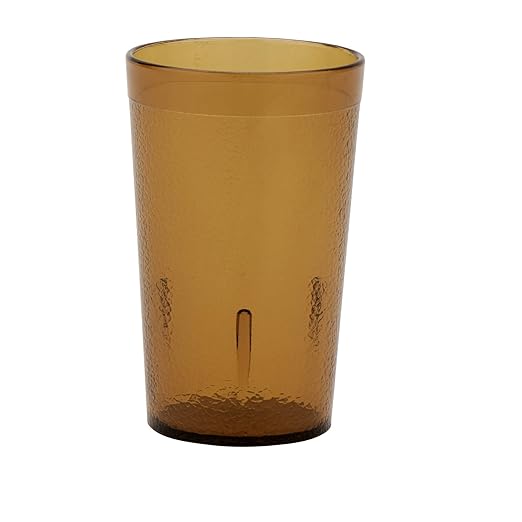 G.E.T. 6605-1-A Heavy-Duty Plastic Restaurant Tumblers, 5 Ounce, Amber (Set of 12)