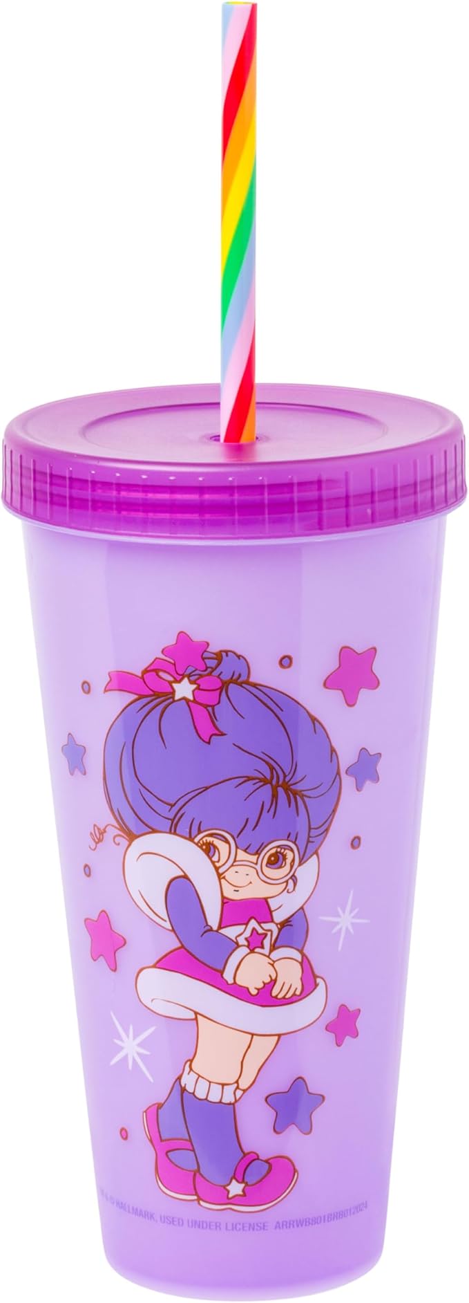 Silver Buffalo Rainbow Brite 4 pack Color Change Plastic Tumbler Set Featuring Rainbow Brite, Patty O’Green, La La Orange, and Shy Violet, 24 Ounces