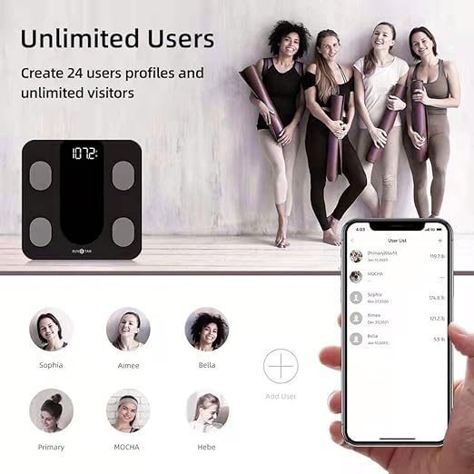 RunSTAR Scale for Body Weight, 400 lbs Smart Digital Bathroom Scale BMI Weighing Body Fat Scale, Body Composition Monitor Health Analyzer with Smartphone App
