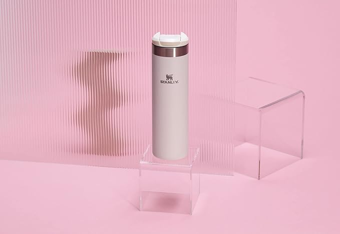 Stanley AeroLight Transit Bottle 20 oz | Locking Drink Through Lid | Leak Resistant Water Bottle or Coffee Travel Mug | Lightweight Insulated Stainless Steel | BPA-Free | Rose Quartz Glimmer