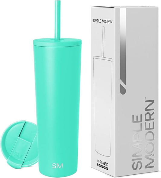 Simple Modern Classic Tumbler with Lid and Straw | Insulated Iced Coffee Cup Reusable Stainless Steel Water Bottle Travel Mug | Gifts for Women Men Her Him | 28oz | Tropical Wave