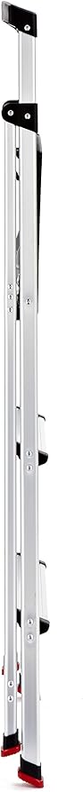 Rubbermaid 3-Step Ladder, Aluminum Lightweight Folding Step Stool with Project Top, Silver, Tested to US Safety Standards, No Assembly Required