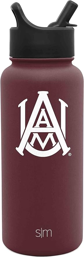 Simple Modern Officially Licensed Collegiate University Water Bottle with Straw lid Insulated Stainless Steel Thermos | Summit Collection | 32oz